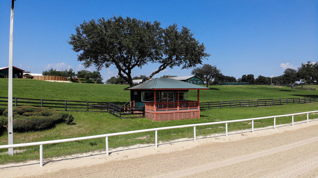 Trainer viewing stand at the oak ridge training center track