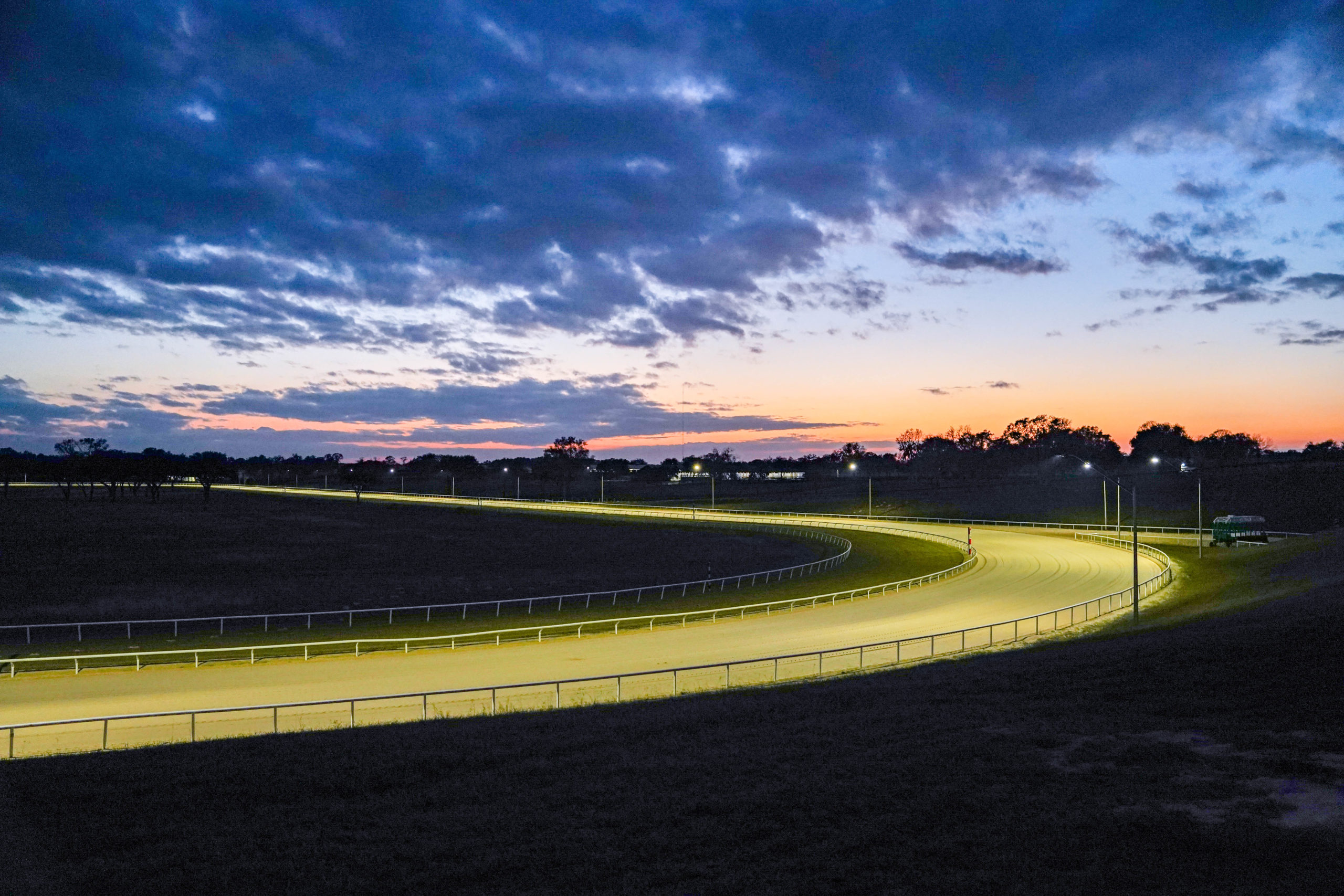 The fully lighted one-mile dirt track at oak ridge training center is perfect for getting in training hours before the sun comes up