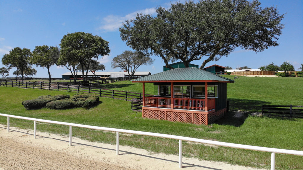 Trainer viewing stand at the oak ridge training center track